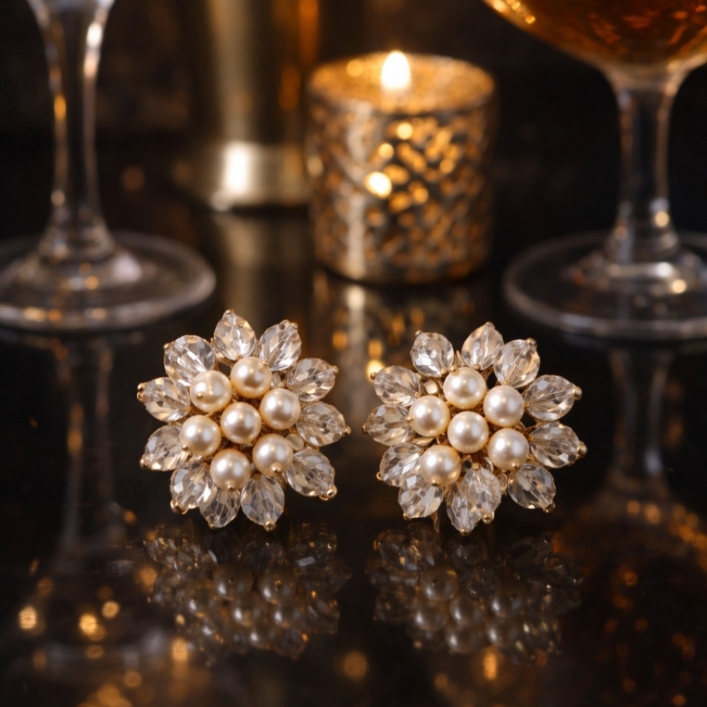 Elegant Pearl and Crystal Earrings